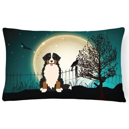 Carolines Treasures Carolines Treasures BB2226PW1216 Halloween Scary Bernese Mountain Dog Canvas Fabric Decorative Pillow BB2226PW1216